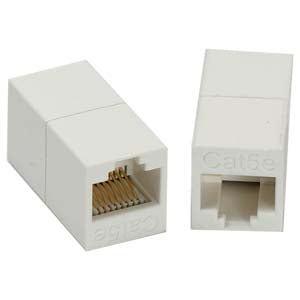 Cat. 5e Rj45 Inline Crossover Coupler White