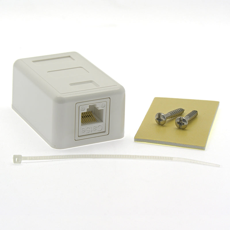 1 Port Surface Mount Box White with Cat.5E keystone Jack