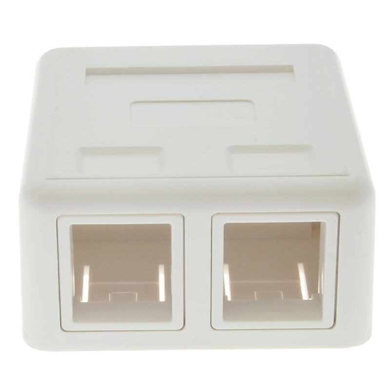 2 Port RJ45 Surface Mount Box White (Box only)