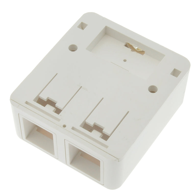 2 Port RJ45 Surface Mount Box White (Box only)