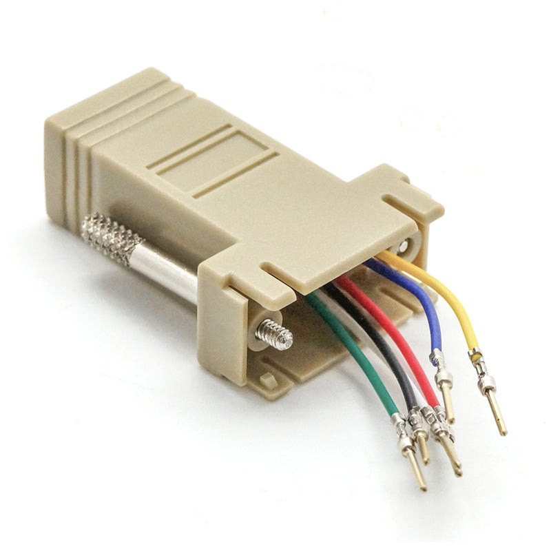 DB9 Male to RJ11/12 (6 wire) Modular Adapter Ivory