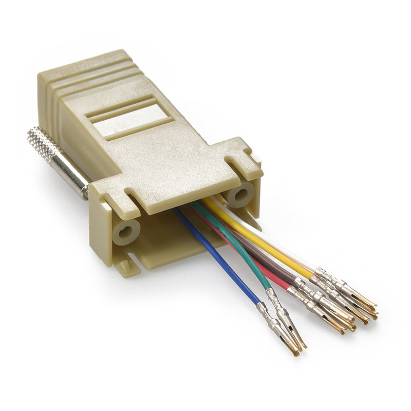 DB9 Female to RJ45 Modular Adapter Ivory