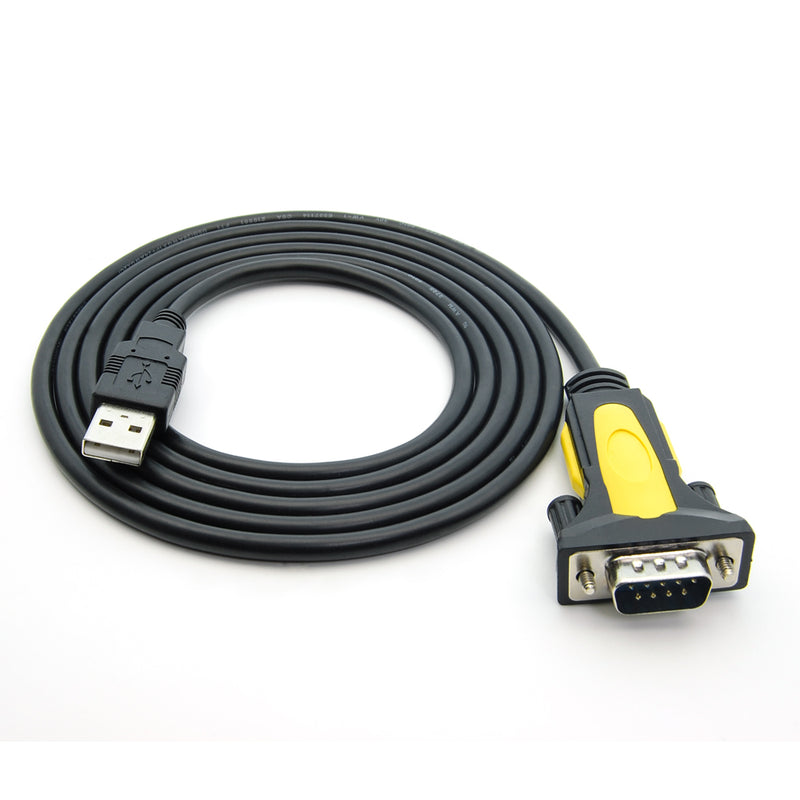 DB9 Male to USB A Male RS232 Serial Adapter with Thumbscrews Prolific Chipset