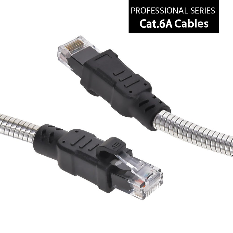 75 Foot Armored Cat.6A Patch Cable Industrial Outdoor Anti-Rodent 24 AWG