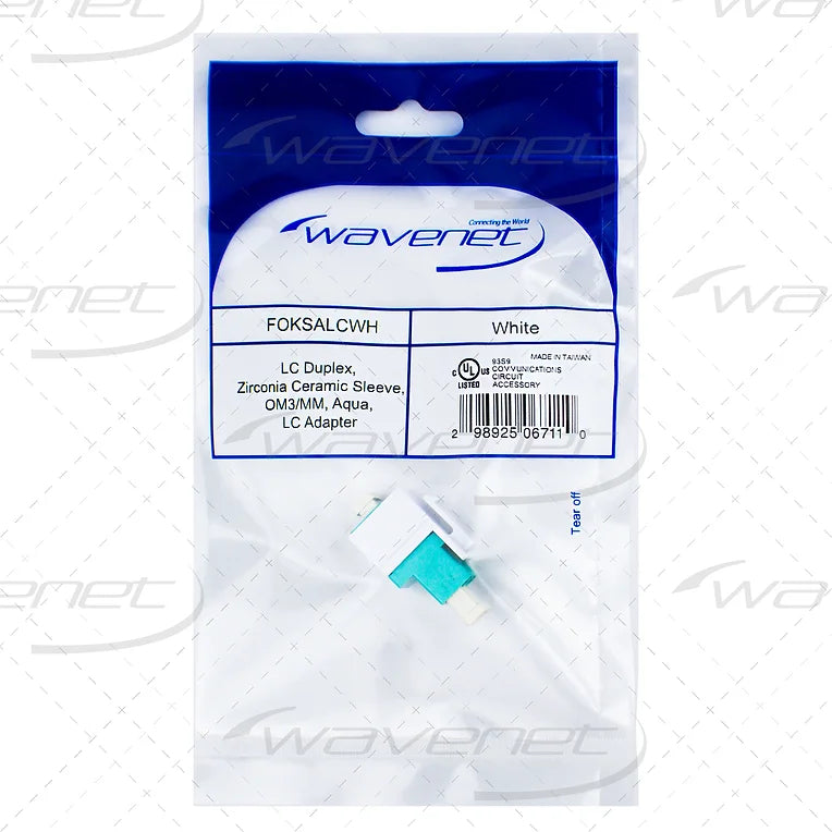 WAVENET Fiber Optic Keystone Adapter LC Duplex, OM3/MM, Aqua