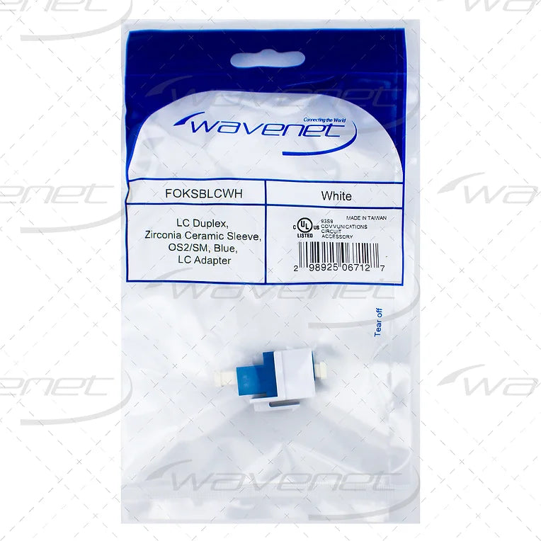 WAVENET Fiber Optic Keystone Adapter LC Duplex, OS2/SM, Blue