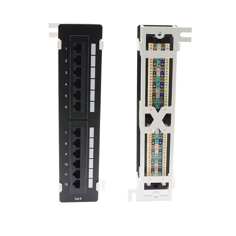 Cat. 6 110 Type Patch Panel 12 Port Vertical w/ Bracket