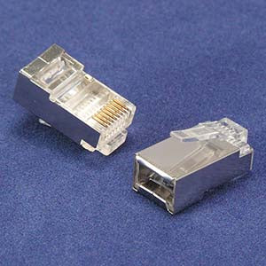 RJ45 Cat. 5E Plug - Shielded - Solid - 50 Micron - 100 pack