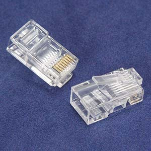 RJ45 Cat.5E Plug Stranded -100 pack - 2 Prong - 6 Micron