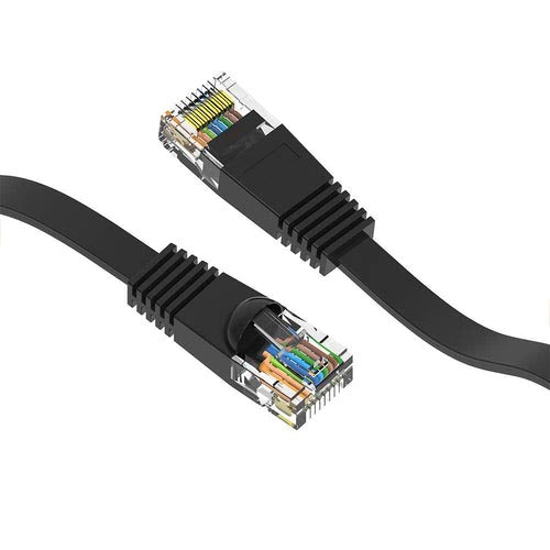 1.5 Foot Cat6 Flat Ethernet Network Cable Black