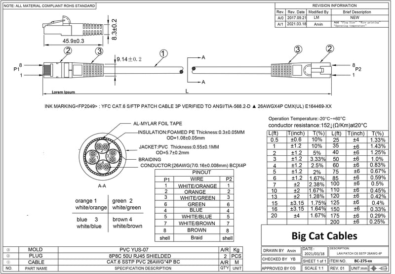 6 Foot Cat6 Shielded (SSTP) Ethernet Network Booted Cable