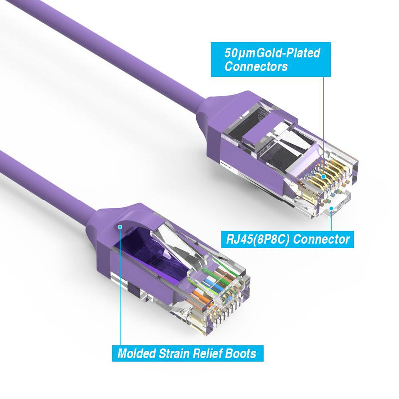 8 Foot Cat.6 28AWG Slim Ethernet Network Cable