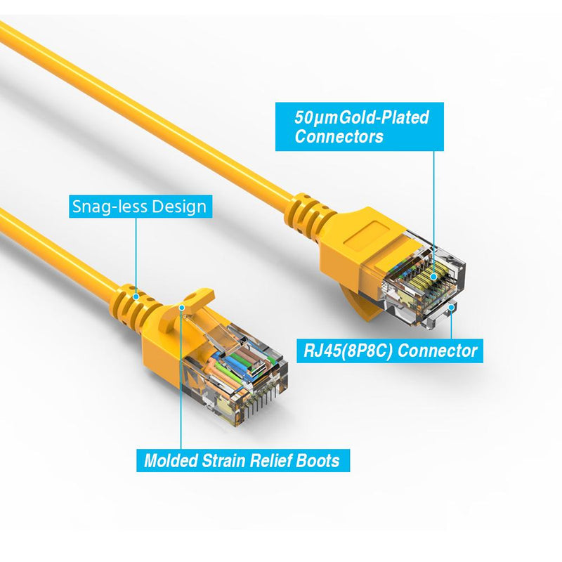 5 Foot Cat6A UTP Slim Ethernet Network Booted Cable 28AWG