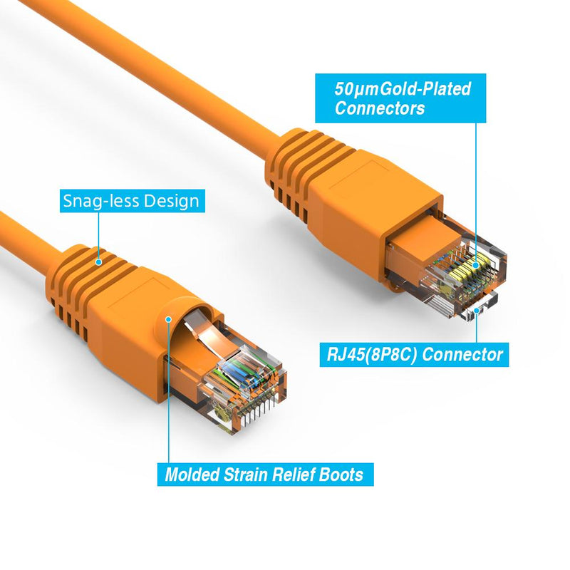 3 Foot Cat6A UTP Ethernet Network Booted Cable