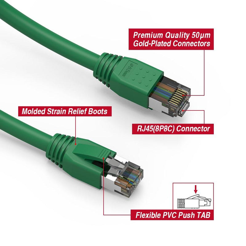 25 Foot Cat.8 S/ FTP Ethernet Network Cable 24 AWG