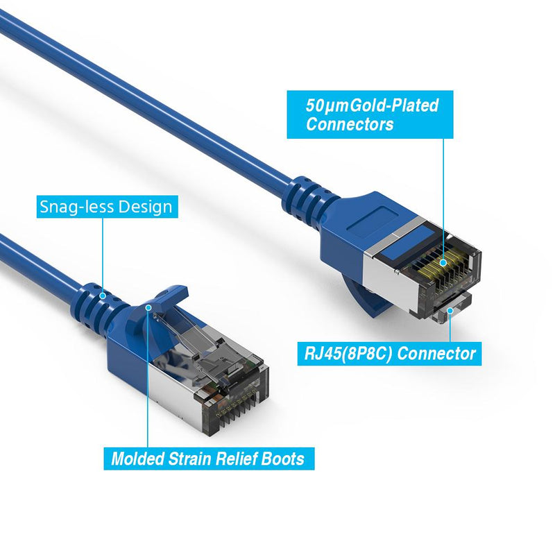 3 Foot Cat.8 U/ FTP Slim Ethernet Network Cable 30 AWG