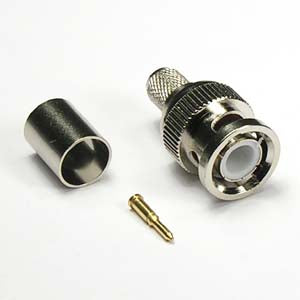 RG6 BNC Male Crimp-on 3 piece connector