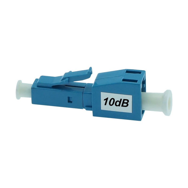 LC/UPC Single Mode Attenuator Male to Female 10dB Plastic Blue