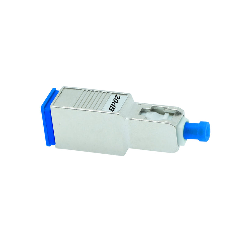 SC - UPC Single Mode Attenuator Male to Female 20dB Metal Blue