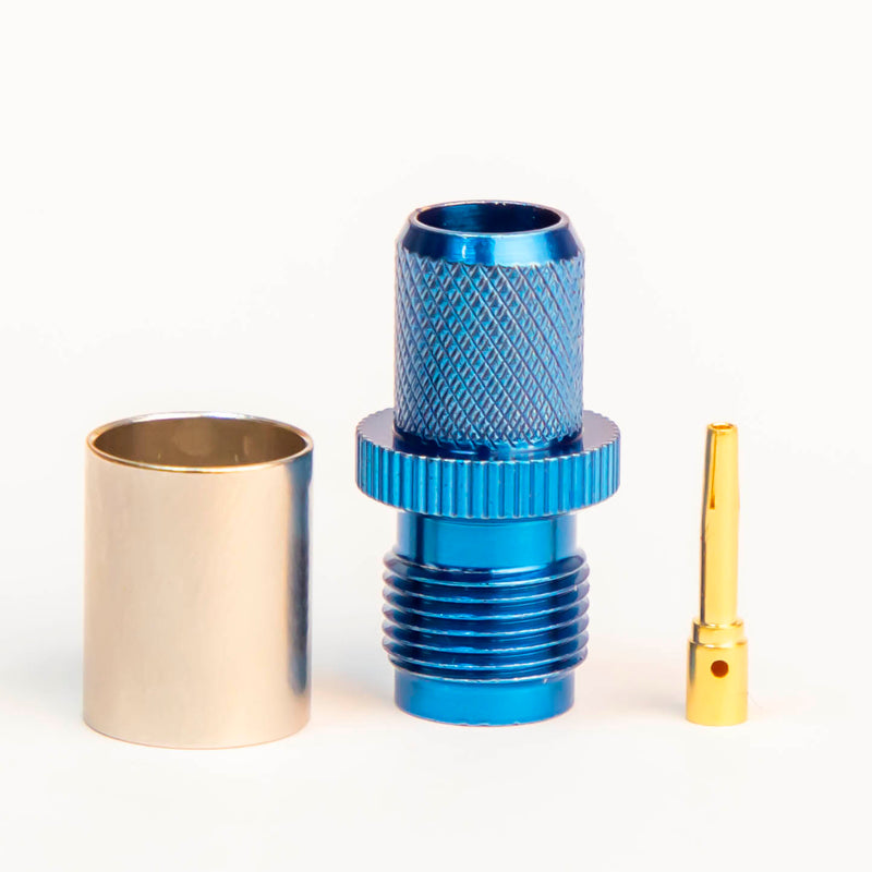 TNC Female Blue Crimp connector for LMR400, Belden 9913