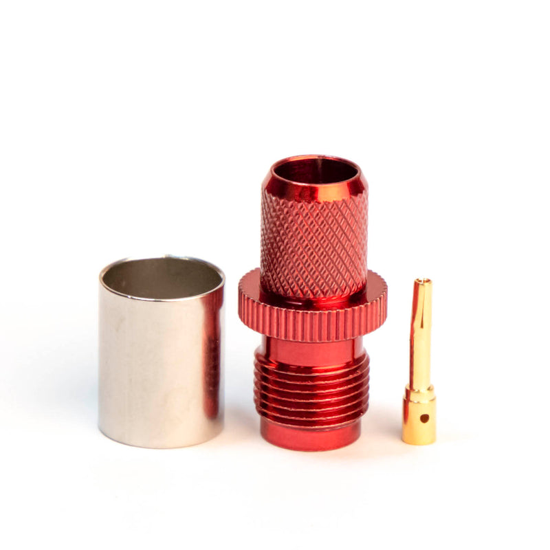 TNC Female Red Crimp connector for LMR400, Belden 9913