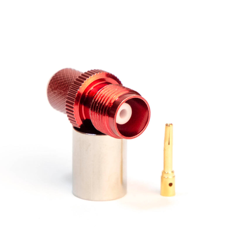 TNC Female Red Crimp connector for LMR400, Belden 9913