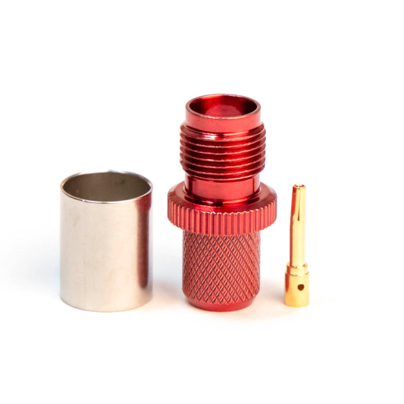 TNC Female Red Crimp connector for LMR400, Belden 9913