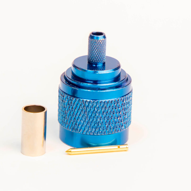 N Type Male Crimp connector Blue for LMR195, RG58