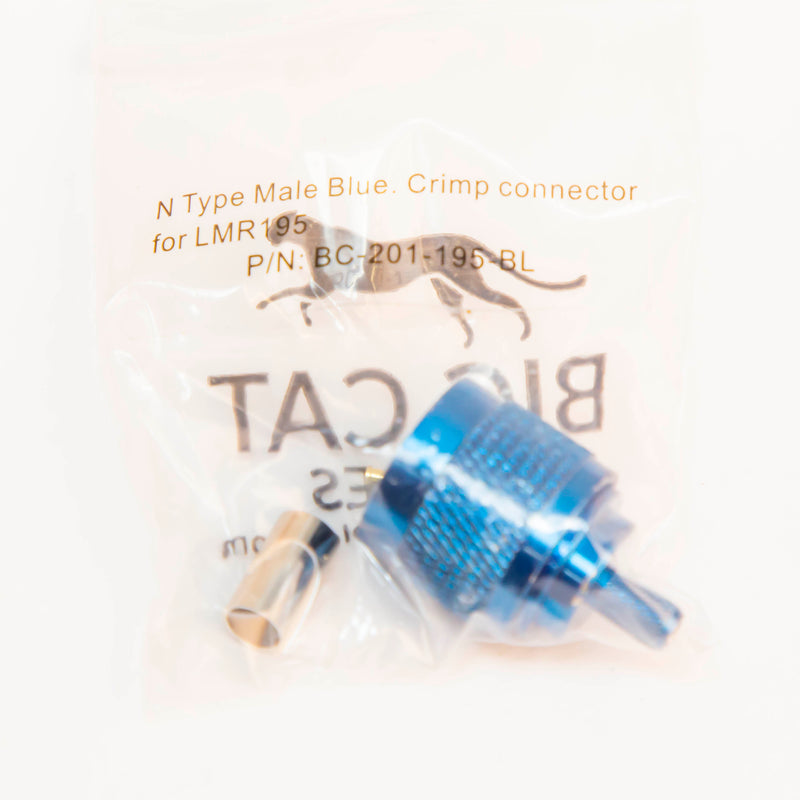 N Type Male Crimp connector Blue for LMR195, RG58