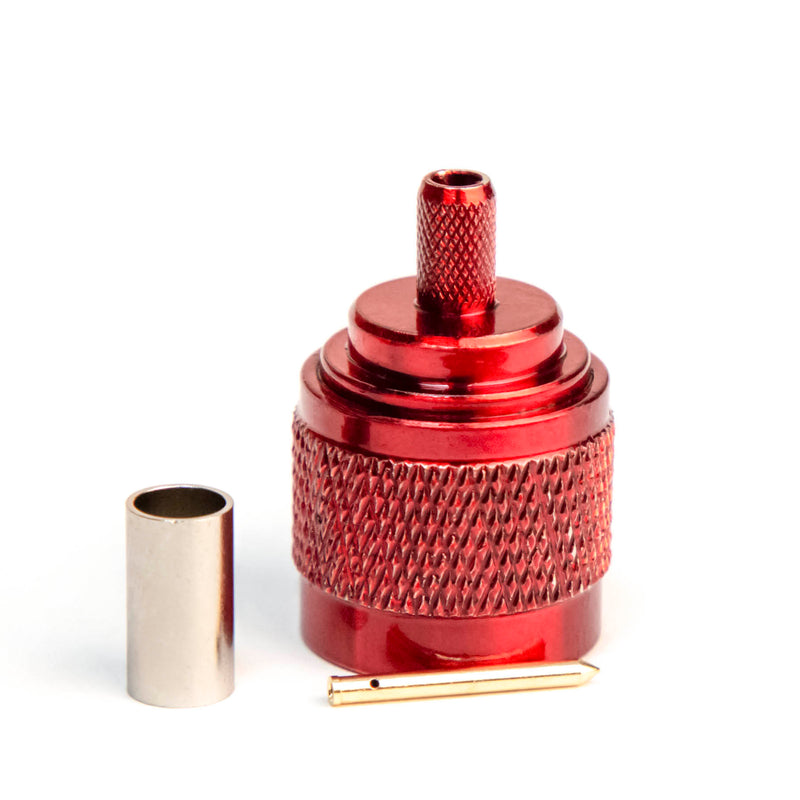 N Type Male Crimp connector Red for LMR195, RG58