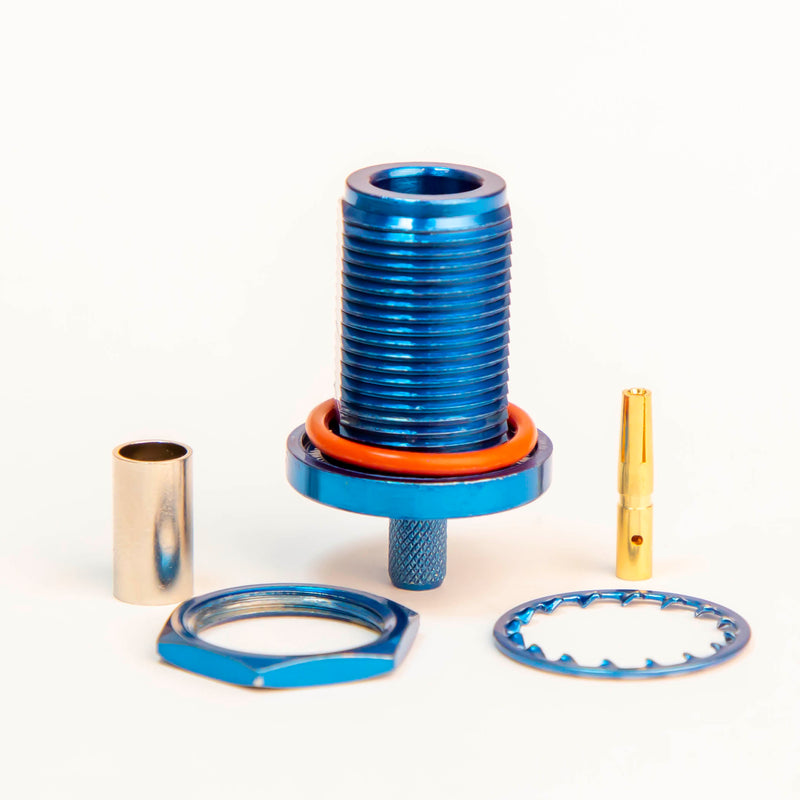 N Type Female Crimp connector Blue for LMR195 , RG58