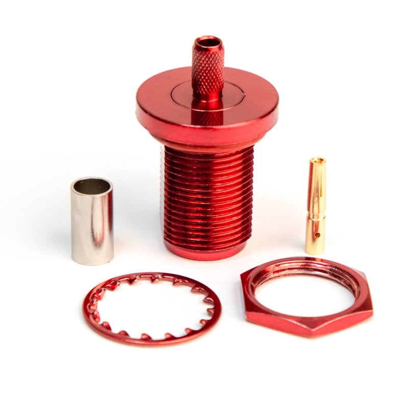 N Type Female Crimp connector Red for LMR195 , RG58