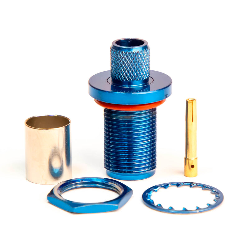 N Type Female Crimp connector Blue for LMR400, Belden 9913