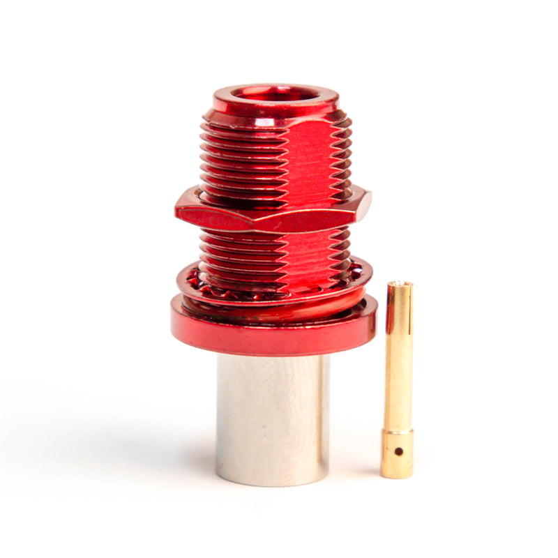 N Type Female Crimp connector Red for LMR400, Belden 9913