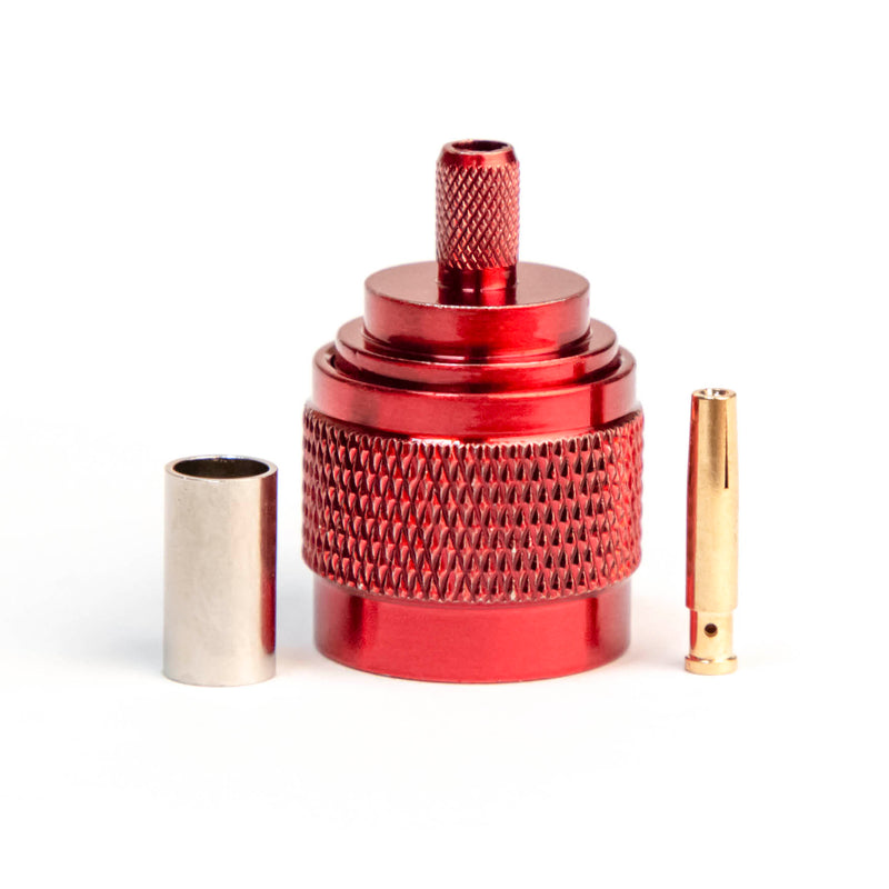 N Type Reverse Polarity Male Red Crimp connector for LMR195, RG58