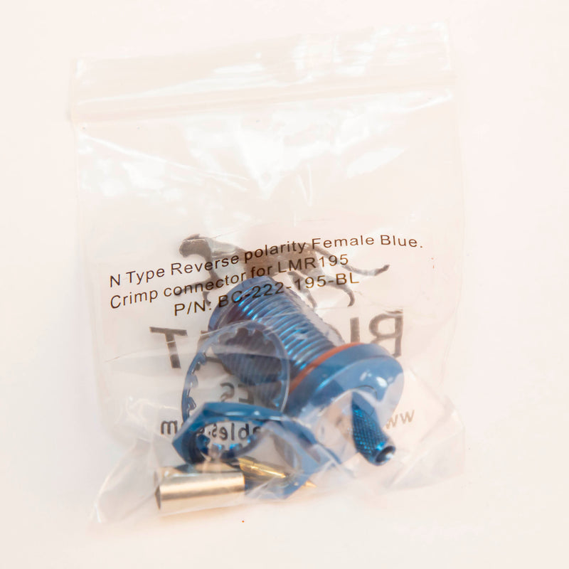 N Type Reverse Polarity Female Blue Crimp connector for LMR195, RG58