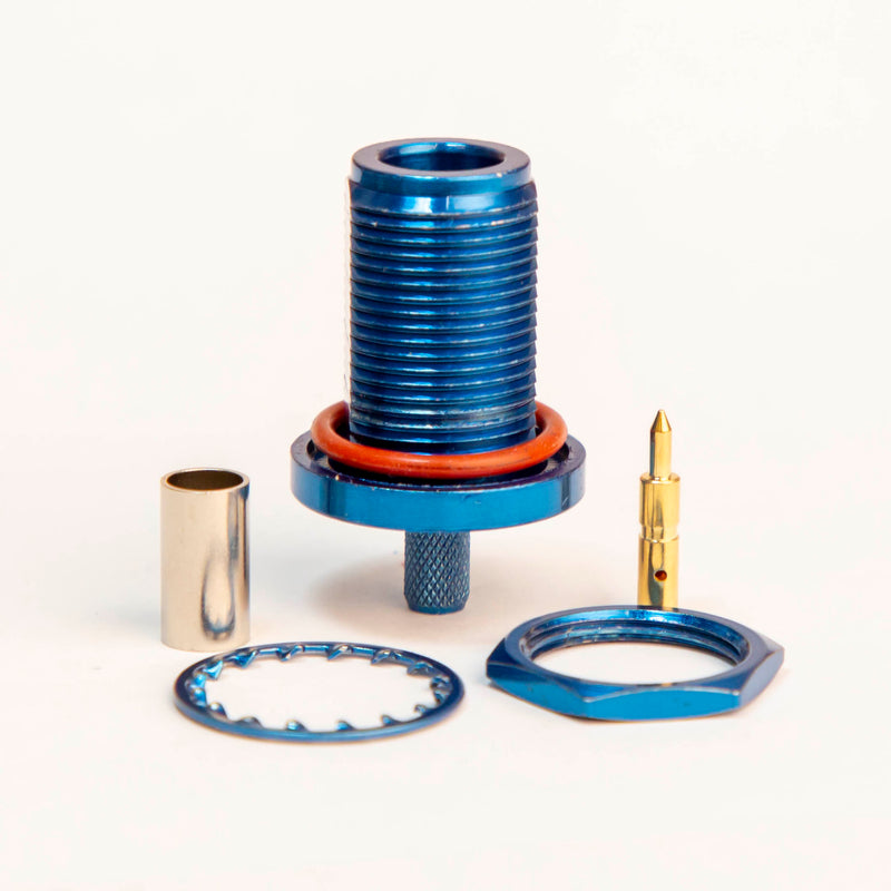 N Type Reverse Polarity Female Blue Crimp connector for LMR195, RG58