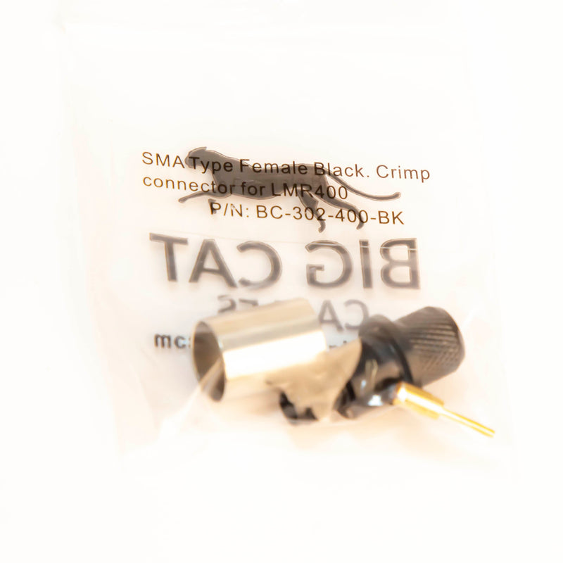 SMA Type Female Crimp connector Black for LMR400 , Belden 9913
