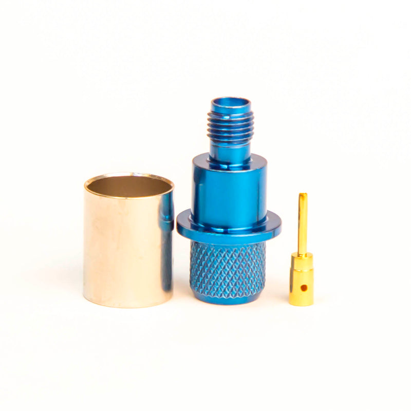 SMA Type Female Crimp connector Blue for LMR400 , Belden 9913