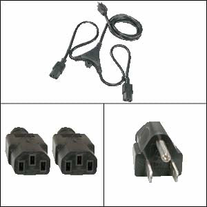 6 Foot Splitter Y Power Cord 5-15P to C-13 Black SJT 18/3