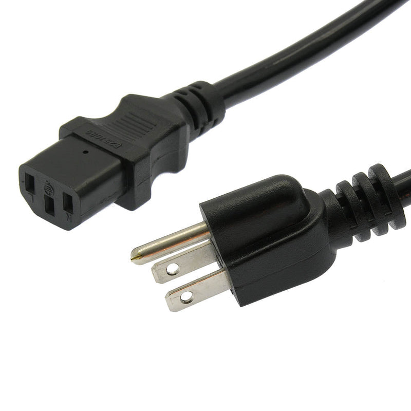 25 Foot Computer Power Cord 5-15P to C-13 Black / SJT - 16 AWG