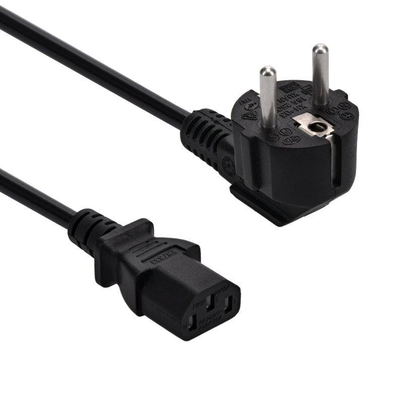 6 Foot European Power Cord Power Cord Black / H05VV-F0.75/3G S