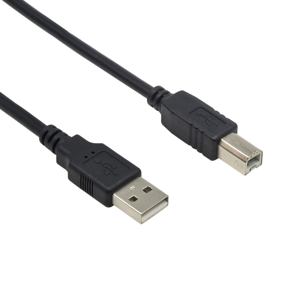 6 Foot A Male To B Male USB 2.0 Cable Black