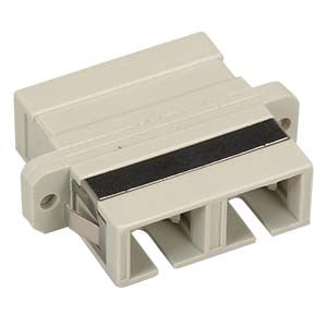 SC/UPC Multimode Duplex Fiber Adapter / Coupler with Flange - Beige