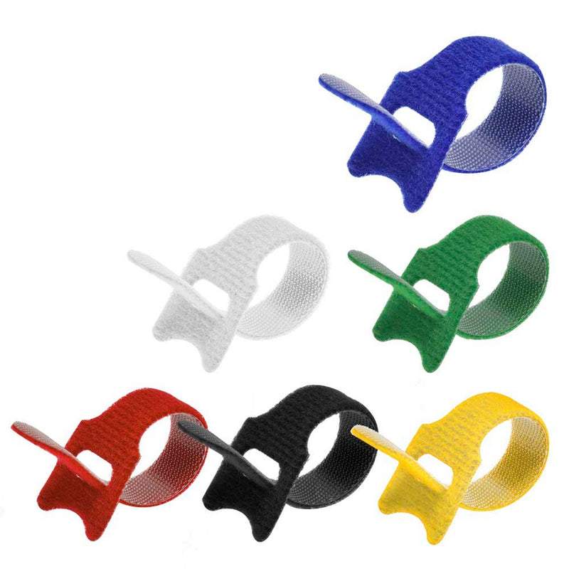 4 Inch Hook and Loop Slotted Wrap Strap 1/2" Width Assorted colors , 60 Pack