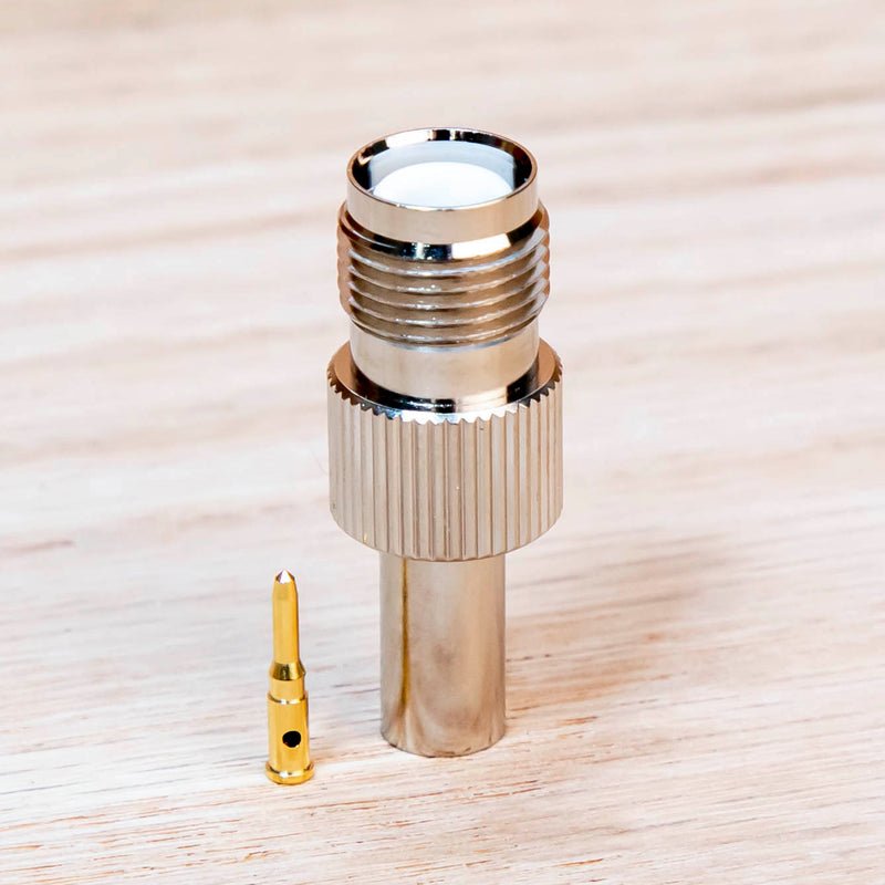 Reverse Polarity TNC Female Connector for RG-58 and LMR195 TAA Compliant