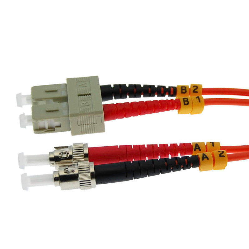 15 Meter ST/SC Fiber Optic Patch Cable - UPC - OM1 - 62.5 /125 Multimode Duplex OFNR 2.0mm