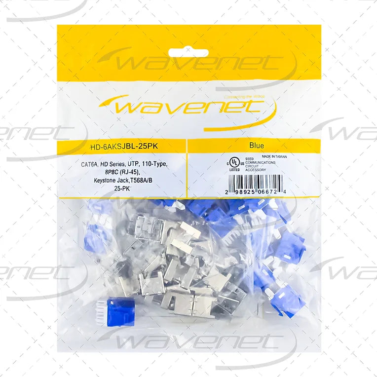 Wavenet HDJ-SERIES CAT6A UTP KEYSTONE JACKS