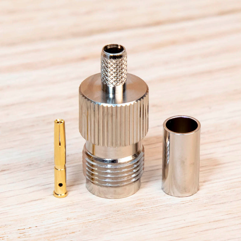 TNC Female Connector for RG-58, RG-141 and LMR-195 TAA Compliant