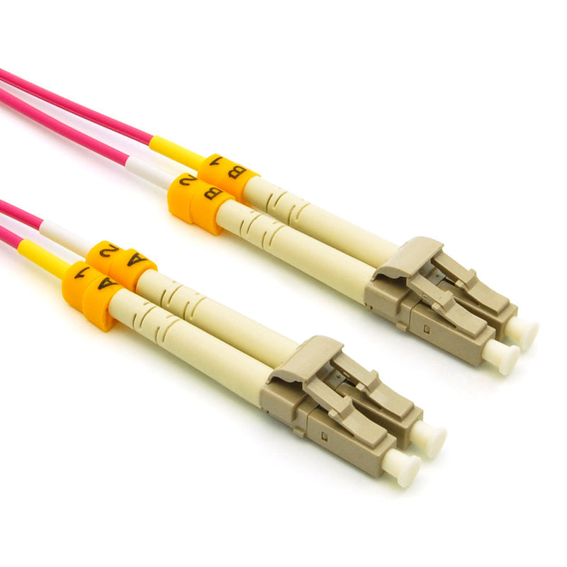 6 Meter LC/LC Fiber Optic Patch Cable - UPC - OM4 Multimode Duplex OFNR 2.0mm Erika Violet